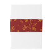 金ゴールド葉と赤秋 招待状ベリーバンド (裏面例)