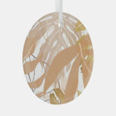 金ゴールド葉のトロピカル背景。 ガラスオーナメント (正面右)