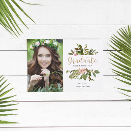 金ゴールド葉の大学院写真 案内状