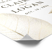 金ゴールド葉の結婚歓迎 ポスター (角)