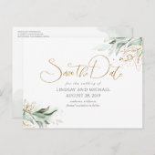 金ゴールド葉の緑の日を保存 ポストカード (正面/裏面)