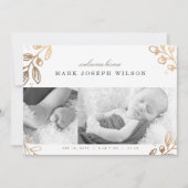 金ゴールド葉の誕生発表 案内状 (正面)