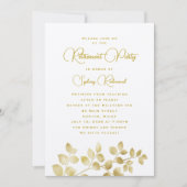 金ゴールド葉の退職パーティの招待状 招待状 (正面)