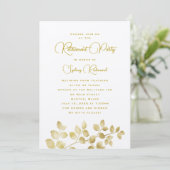 金ゴールド葉の退職パーティの招待状 招待状 (スタンド正面)