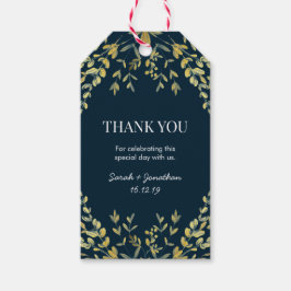 金ゴールド葉オンネ結婚イのラベル ギフトタグ