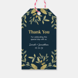 金ゴールド葉オンネ結婚イのラベル ギフトタグ