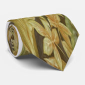 金ゴールド葉オンブラックタイ ネクタイ (ロール)