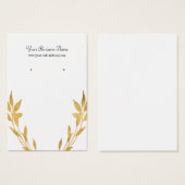 金ゴールド葉カスタムイヤリングカード (正面&裏面)