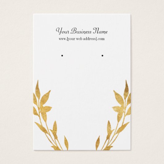 金ゴールド葉カスタムイヤリングカード (正面)