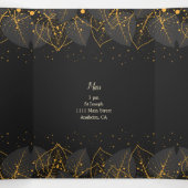 金ゴールド葉キンセアニェラパーティの招待状 三つ折り招待状 (内部中)