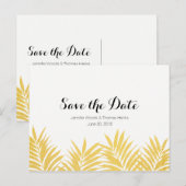 金ゴールド葉クリーンシンプル日付ポストカードの保存 案内ポストカード (正面/裏面)