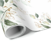 金ゴールド葉グリッターグリーンリーエレガントドリーミー ラッピングペーパー (ロールコーナー)
