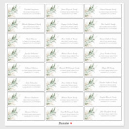 金ゴールド葉グリーゲスト名住所 シール