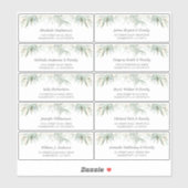 金ゴールド葉グリーゲスト名住所 シール (シート)