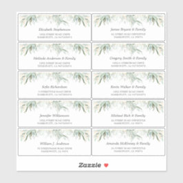 金ゴールド葉グリーゲスト名住所 シール