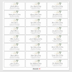 金ゴールド葉グリーゲスト名住所 シール