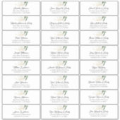 金ゴールド葉グリーゲスト名住所 シール (正面)