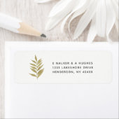 金ゴールド葉シンプルエレガント差出人住所ラベル ラベル (インサイチュ)