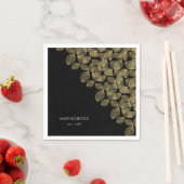 金ゴールド葉ズブラック秋エレガンス結婚ズ スタンダードカクテルナプキン (インサイチュ)