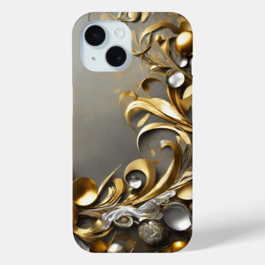 金ゴールド葉テーマ Case-Mate iPhoneケース (裏面)