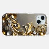 金ゴールド葉テーマ Case-Mate iPhoneケース (裏面 (横))