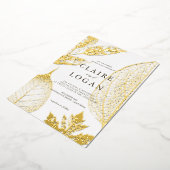 金ゴールド葉デリティブ結婚ル招待状 箔招待状 (回転した状態)