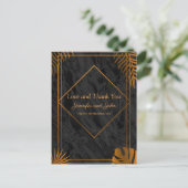 金ゴールド葉トロピッ結婚クの感謝 ポストカード (スタンド正面)