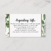 金ゴールド葉ハネムーンファンドブライダルシャワー結婚ズ エンクロージャーカード (正面)