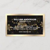 金ゴールド葉パターン | QRコード 名刺 (裏面)