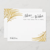 金ゴールド葉パーム結婚のアドバイスとウィッシュのカード アドバイスカード (正面/裏面)