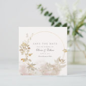 金ゴールド葉フレームの金ゴールド日付の保存 セーブザデート (スタンド正面)