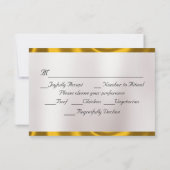 金ゴールド葉フレーム(紫) 出欠カード (裏面)