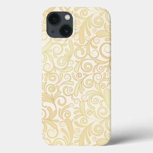 金ゴールド葉フローラパターン Case-Mate iPhoneケース (裏面)