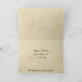 金ゴールド葉ホリーの実企業のホリデーカード シーズンカード (内部)