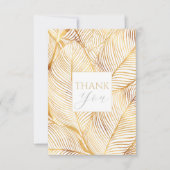 金ゴールド葉ホワイトパタエレガントーン サンキューカード (正面)