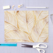 金ゴールド葉ホワイトパタエレガントーン 薄葉紙 (クラフト)