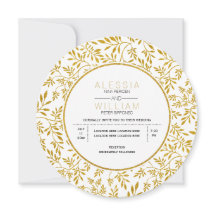 金ゴールド葉モダンパタ結婚ーン