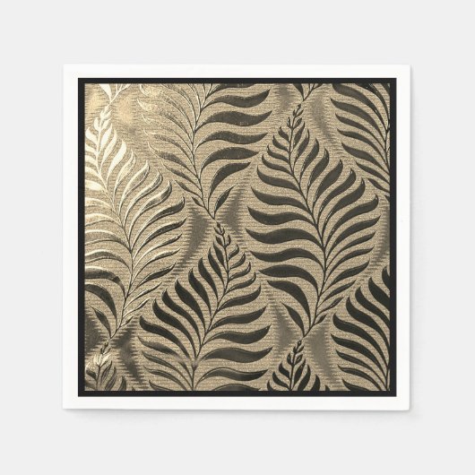 金ゴールド葉モチーフ スタンダードカクテルナプキン (正面)