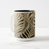 金ゴールド葉モチーフ ツートーンマグカップ (正面左)