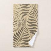 金ゴールド葉モチーフ バスタオルセット (ハンドタオル)