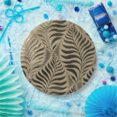 金ゴールド葉モチーフ ペーパープレート (パーティー)