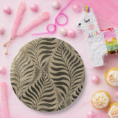 金ゴールド葉モチーフ ペーパープレート (パーティー)