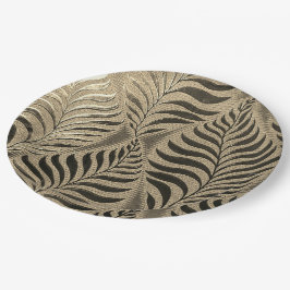 金ゴールド葉モチーフ ペーパープレート