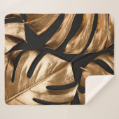 金ゴールド葉モンステラ シェルパブランケット (正面(横))