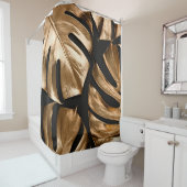 金ゴールド葉モンステラ シャワーカーテン (インサイチュ)