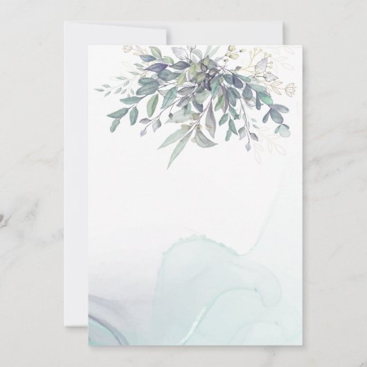 金ゴールド葉ユーカリプタス看護学校卒業I 招待状 (裏面)