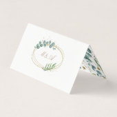 金ゴールド葉ユーカリ結婚ーのテーブルカード (裏面)