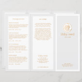 金ゴールド葉ロゴ皮気にスパ3折パンフレット (正面/裏面)