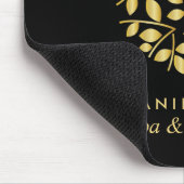 金ゴールド葉ロゴ黒|名パーソナライズされた前の追加 マウスパッド (コーナー)