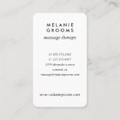 金ゴールド葉ロゴ|紫 | wellness massage yoga 名刺 (裏面)